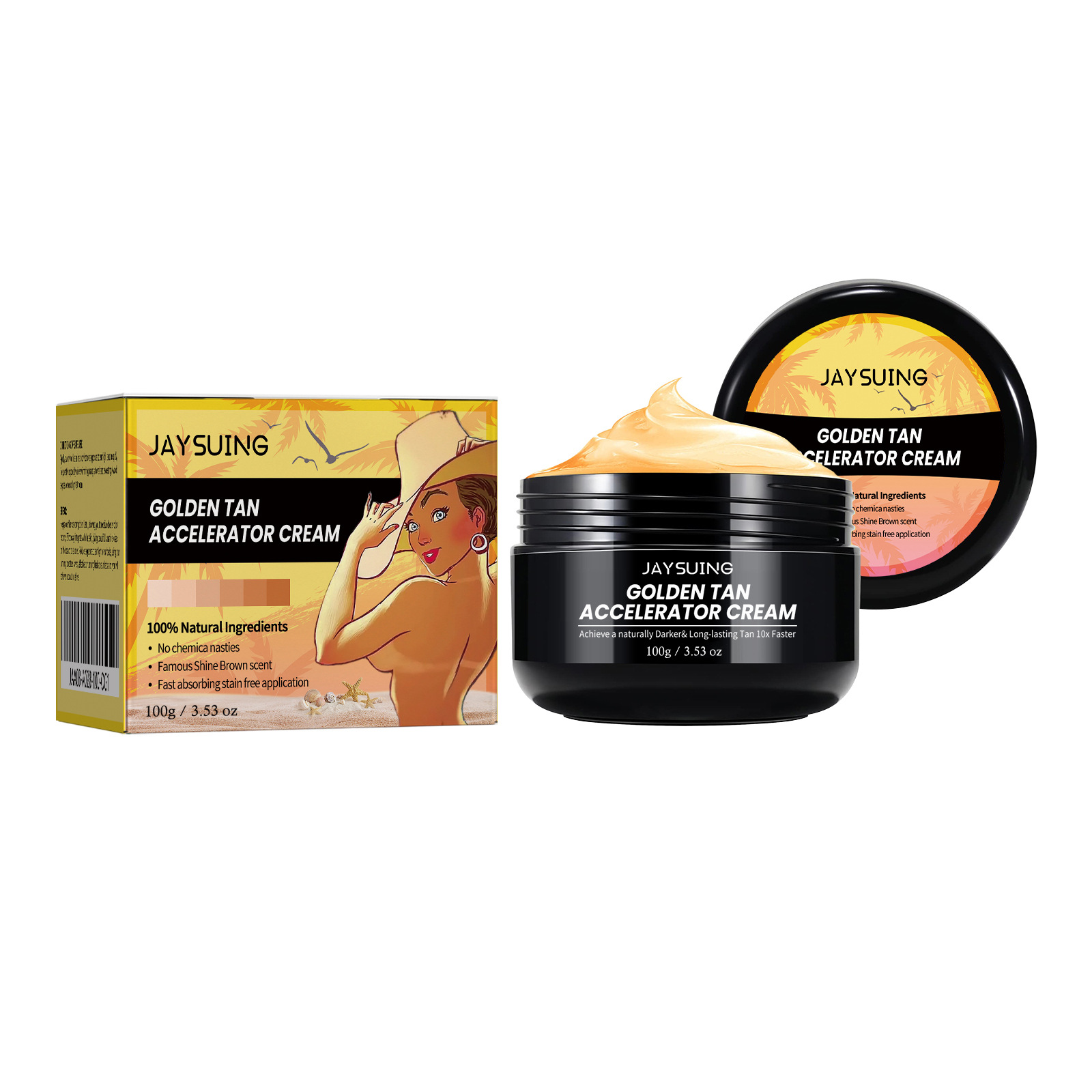Crema Jaysuing para tomar el sol en la playa, sin sol, hidratante para la piel de bronce antiguo y leche ennegrecida_voghion.com