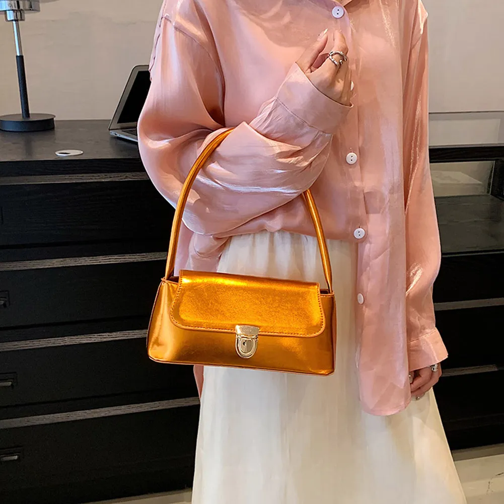 Handtassen voor dames, eenvoudige handtassen met handvat, Franse tote, elegante glanzende oksel, schoudertas van PU-leer voor dames_voghion.com