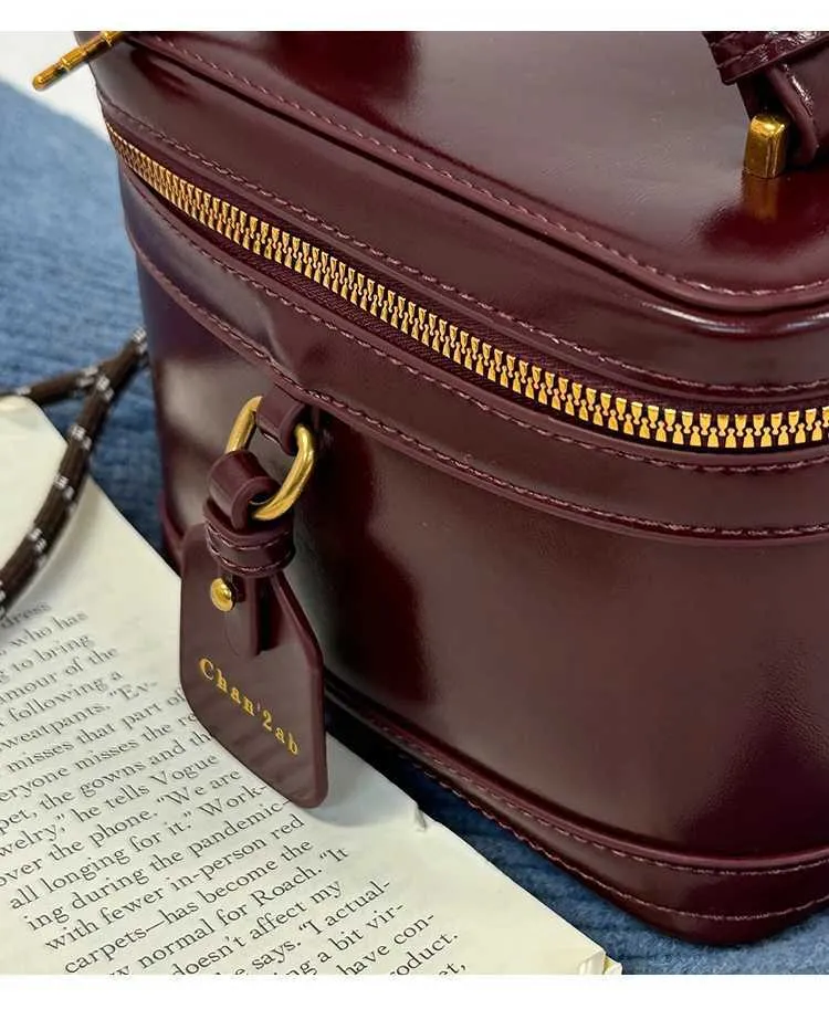 Borsa a tracolla in pelle testurizzata da donna, con patta solida, mini borsa a tracolla, versatile, casual, morbida, in PU, a secchiello_voghion.com