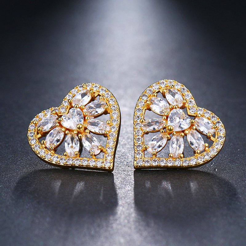 Unisex Single Product Zircon Earrings Inlaid With Sweet Love Earrings