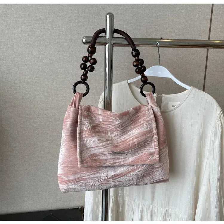 Bretelle in tessuto stampato alla moda da donna con hardware intarsiato, borsa sottobraccio e borsa portatile ad alta capacità 240806_voghion.com