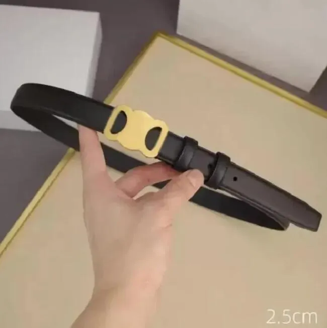 Top designer mode glat spænde bælte retro design tynde talje bælter til mænd kvinder Bredde 2,5 cm Ægte koskind 3 farve_voghion.com