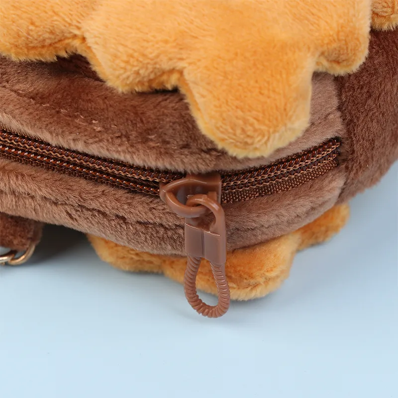 Cute Hamburger Biscuit Coin Purse Plush Cake Headphone Organizer B Keys Cards Store Bs Kids Birthday Gifts_voghion.com