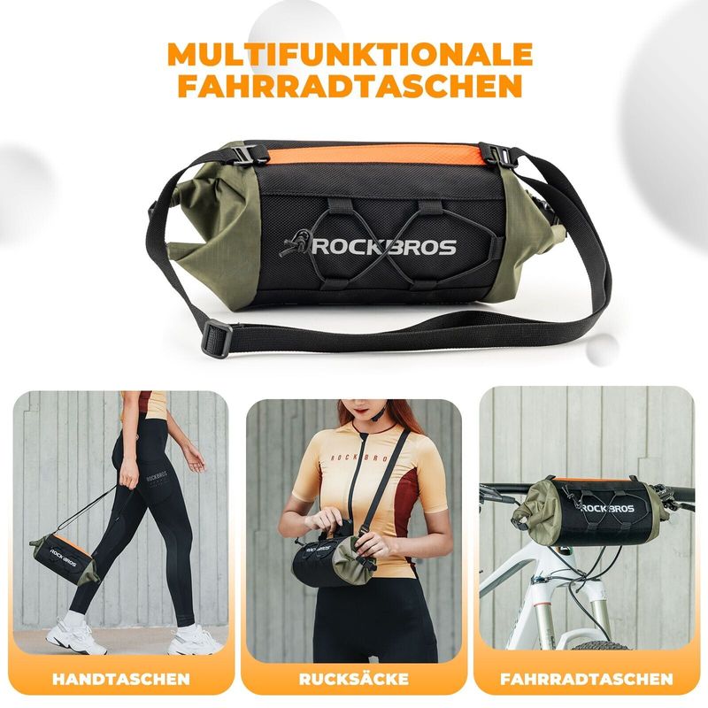 ROCKBROS Bag, 2 - 2,4L ūdensizturīgs velosipēda stūres soma_voghion.com