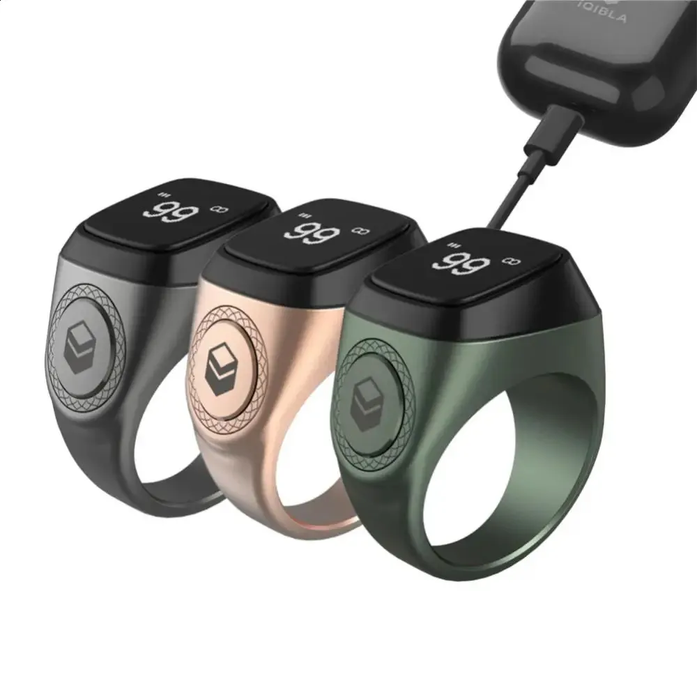 RYRA Iqibla APP Smart Digital Ring WIFI5.1 Metal OLED Ecran Android IOS1. Memento de vibrații pentru contorizarea timpului_voghion.com