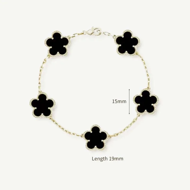 Bracelet de créateur classique trèfle mode fleurs bracelet pour femme hommes or argent option 19 couleurs qualité supérieure femmes_voghion.com