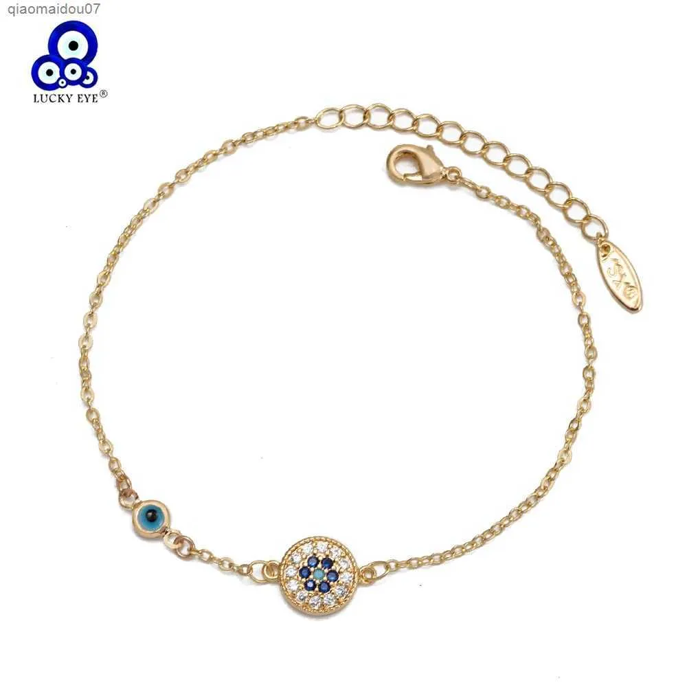 Fußkettchen Glücksbringer Runde Zirkon Charm Strand Einstellbare Trkiye Evil Eyes Armband Für Frauen Mädchen Tobilleras Mujer_voghion.com