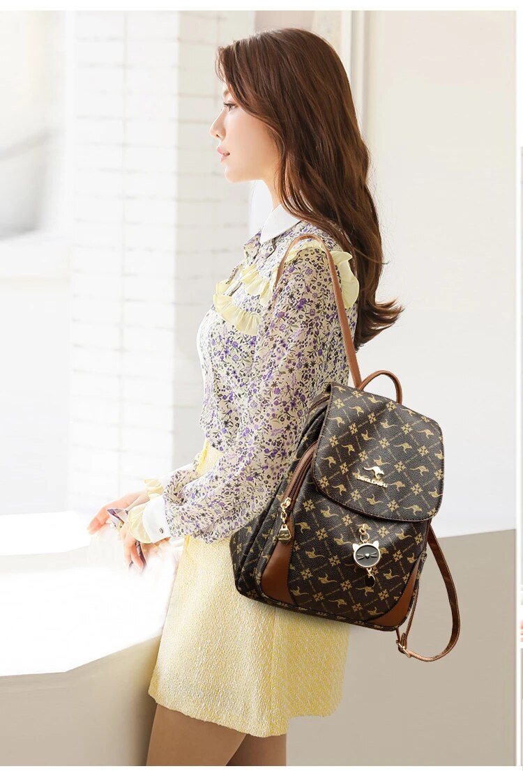 Sacs à bandoulière en cuir imprimé de grande capacité pour femmes, sac à dos Mochila Bolsas Femininas_voghion.com