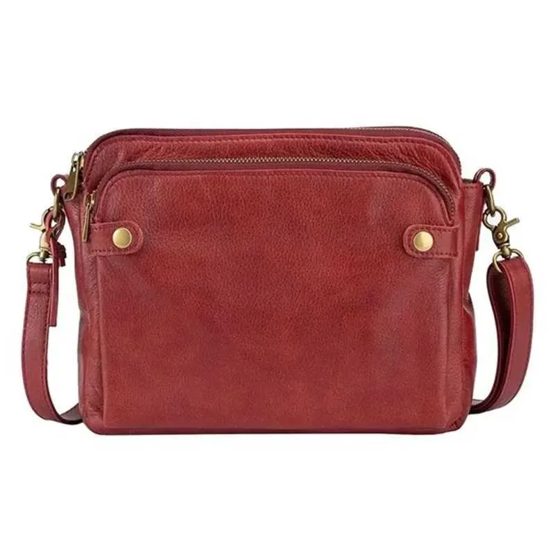 Women’s Leather Crossbody Bag With Three Layers And Multi Pockets_voghion.com
