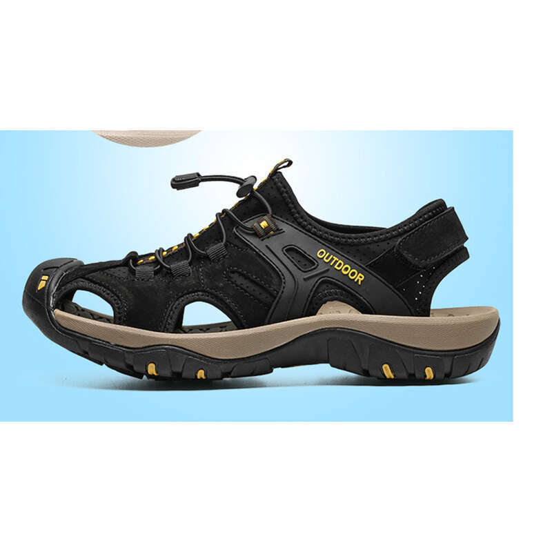 Sommer Rindsleder Zehen Soft Bottom Strandschuhe Outdoor Herren Casual Sandalen für Männer_voghion.com