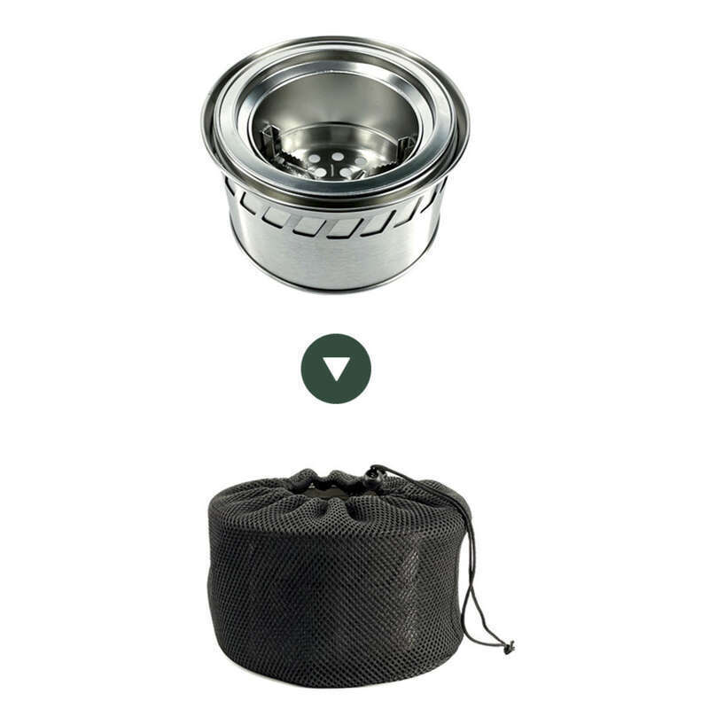 Firewood Portable Barbecue Stainless Steel Folding Alcohol Outdoor Stove_voghion.com