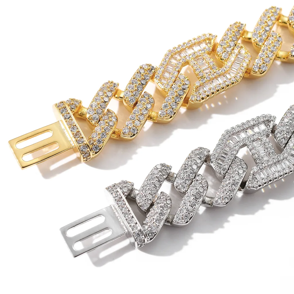 moissanite gyémánt Miami nyaklánc 20 mm széles malac orr Trend karkötő mikroberakásos cirkónium kubai lánc férfi és női_voghion.com