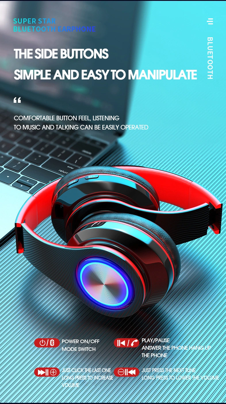 Wireless Bluetooth Headphones With Led Lights For Gaming And Music_voghion.com