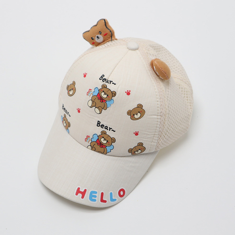 Berretto da baseball per bambini, berretto a rete, cappello estivo, cappello da sole, ragazzi e ragazze, parasole, simpatico cartone animato, protezione solare, protezione solare, orso_voghion.com
