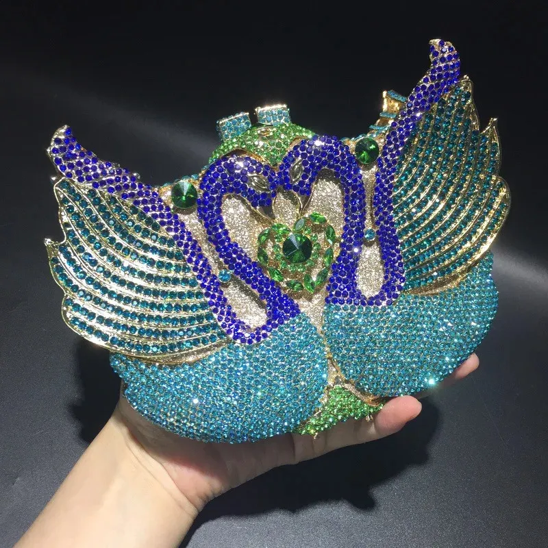 XIYUAN RosaPretoAzulDourado Cristal Noite Clutches Bolsa Oca Mulheres Metal Clutch Bolsa Casamento Festa Baile Jantar_voghion.com