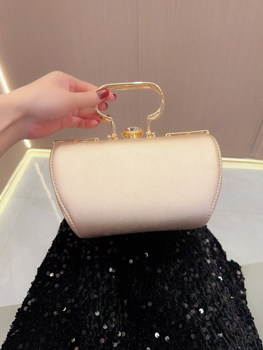Nouveau sac à main de mariage d'équipe de barre avec le sac de Banquet de bandoulière incrusté de diamant_voghion.com