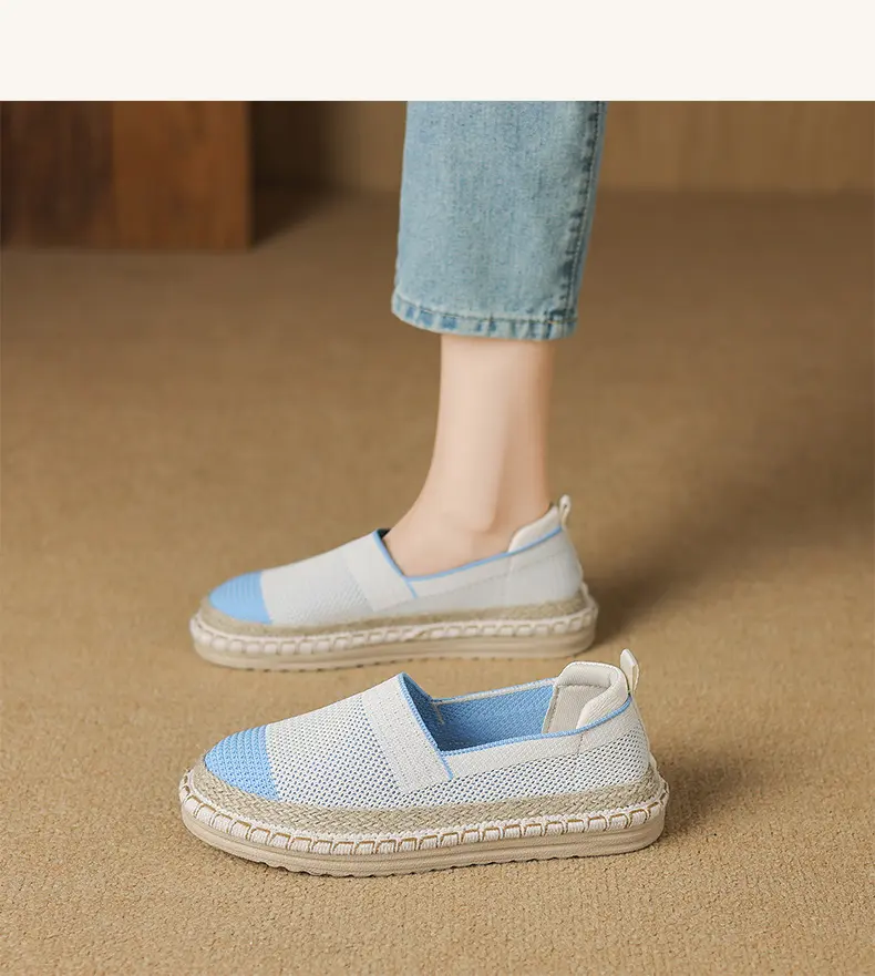 CMY Summer New Fly Woven Shoes Mesh Breathable Straw Fisherman Shoes_voghion.com