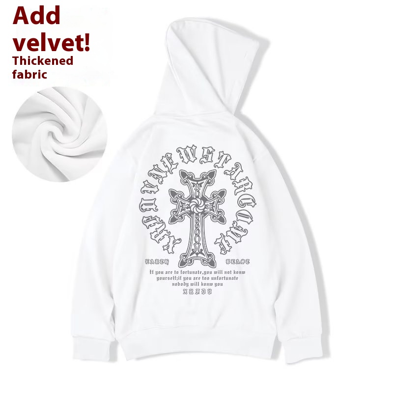 Felpa oversize uomo hip-hop streetwear nero pullover di tendenza_voghion.com