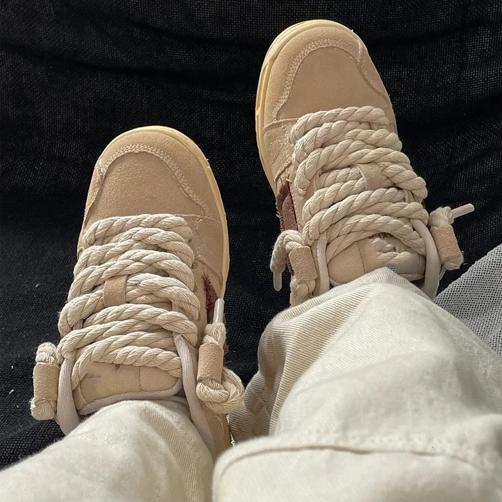 Parti di scarpe Accessori 2 PZ 120160CM Cotone spesso e intreccio Corda intrecciata Lacci delle scarpe grassetto Donna Uomo Sneakers basse Tela_voghion.com