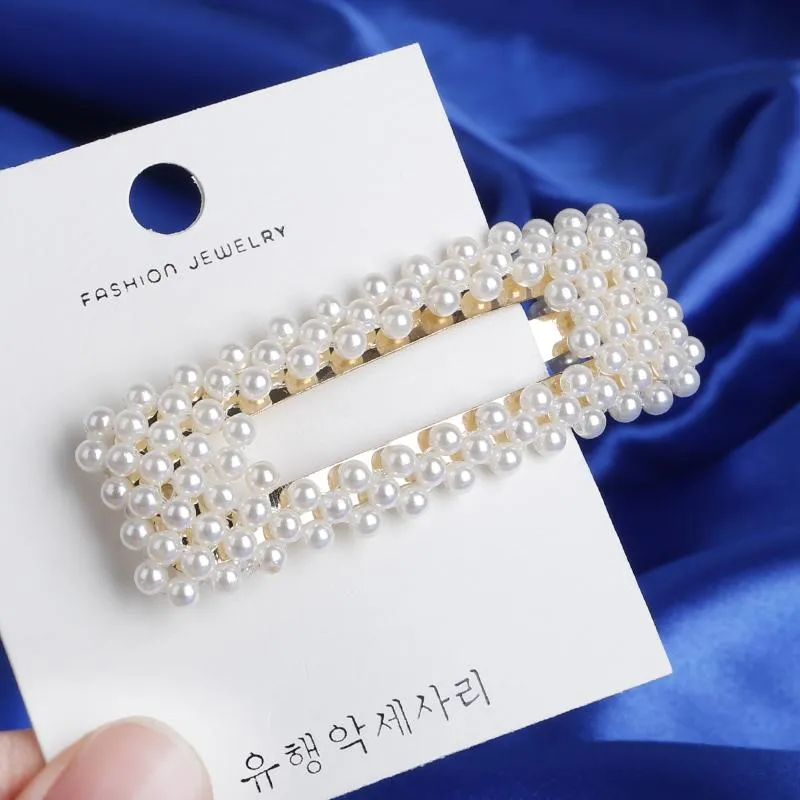 Coreano Ins Fashion 8 pezzi clip di perle Set fermagli per capelli in metallo Color oro Barrette Forcina Strumenti per lo styling di bellezza Accessori_voghion.com