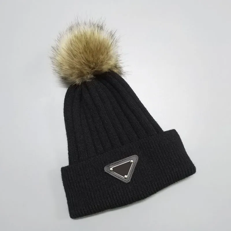 Winter Designer Beanies Beanie Women Gift Hats Outdoor Bonnet with Real Raccoon Fur Pompoms Warm Girl Ca hat_voghion.com