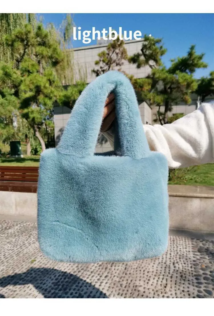 Fi Winter Bucket Artificial Fur Small Casual Shoulder Bag Design Womens Club Wallet Handbag Y241025_voghion.com