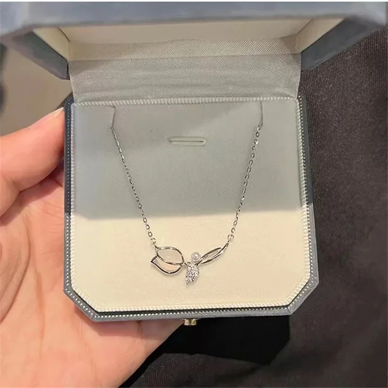 Heart Pendant Necklace Silver Geometric Clavicle Chain Jewellery_voghion.com