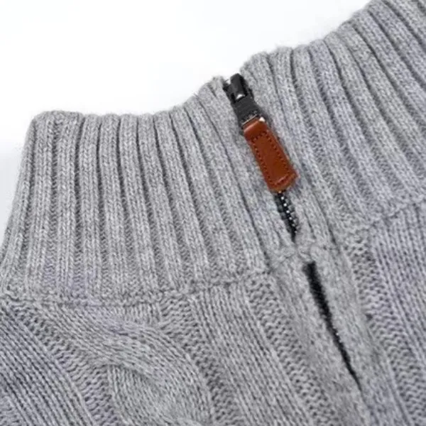 Pull de créateur en laine pour homme, col mi-haut, fermeture éclair torsadée, décontracté, hiver, broderie, style polo, Pmmz, 2024_voghion.com