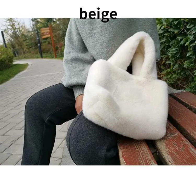 Fi Winter Bucket Artificial Fur Small Casual Shoulder Bag Design Womens Club Wallet Handbag Y241025_voghion.com