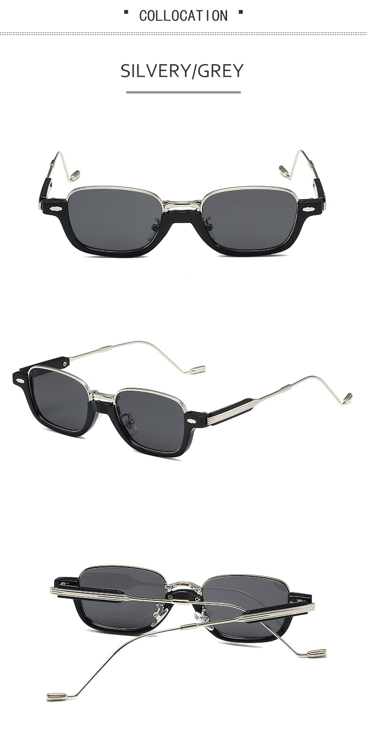 Occhiali anti luce blu - Occhiali da sole retrò con montatura piccola color oro per lo street style (montatura in plastica ibrida, modello 86335)_voghion.com