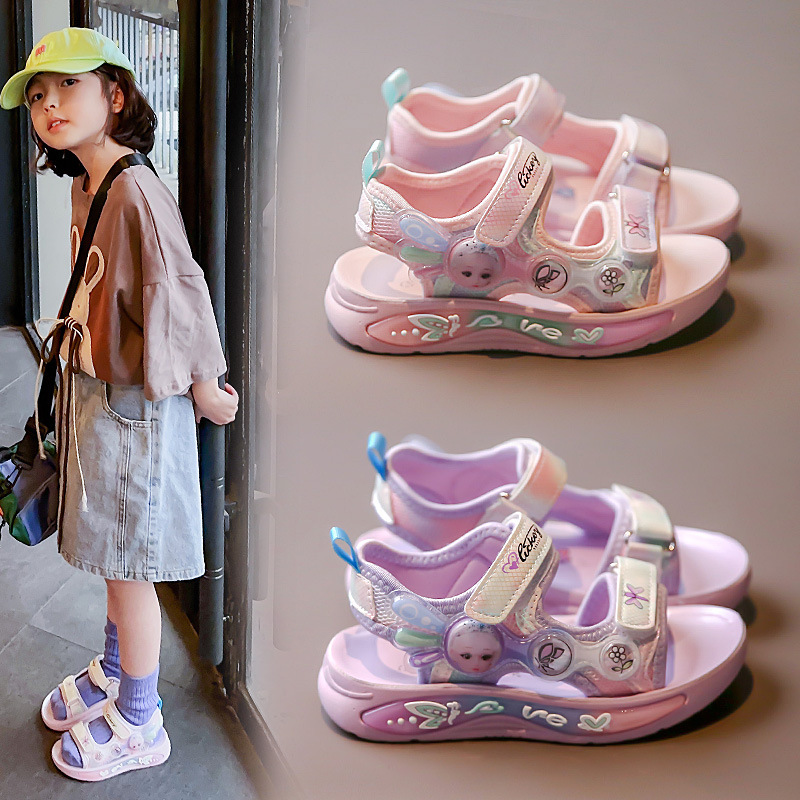 2024 New Children's Princess Elsa Beach Shoes Trendy Brand Big Girl's Summer Sandals_voghion.com