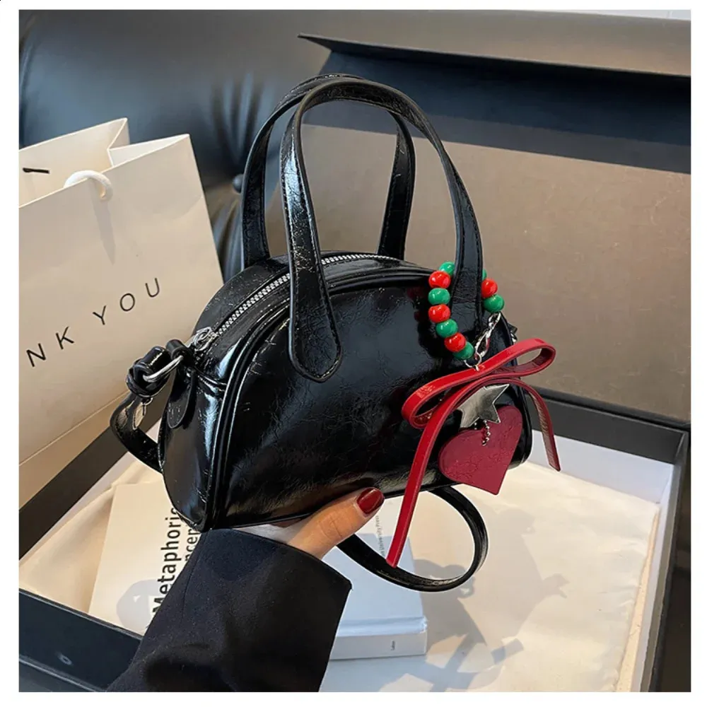 Damenhandtasche, einzelne Schulter, Umhängetasche, Weihnachtsfest-Atmosphäre, rot, vielseitig tragbar, trendige Mini-Tasche 240912_voghion.com