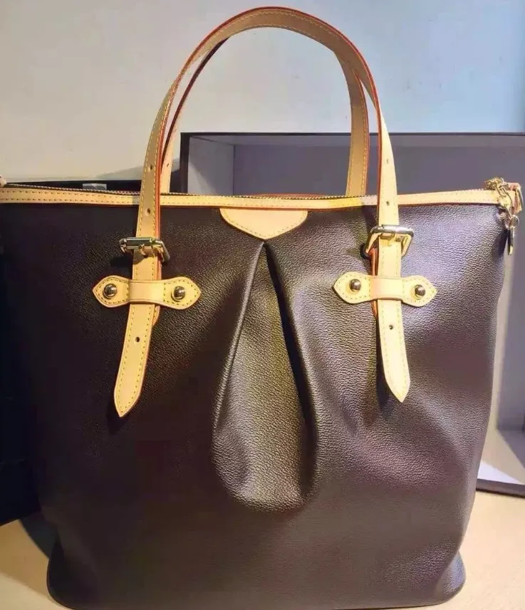 branded CLASSIC Ladies Leather Shoulder Bag Big Size 45cm Brown Color Dumpling Totes Portable Mother Bags 40146_voghion.com