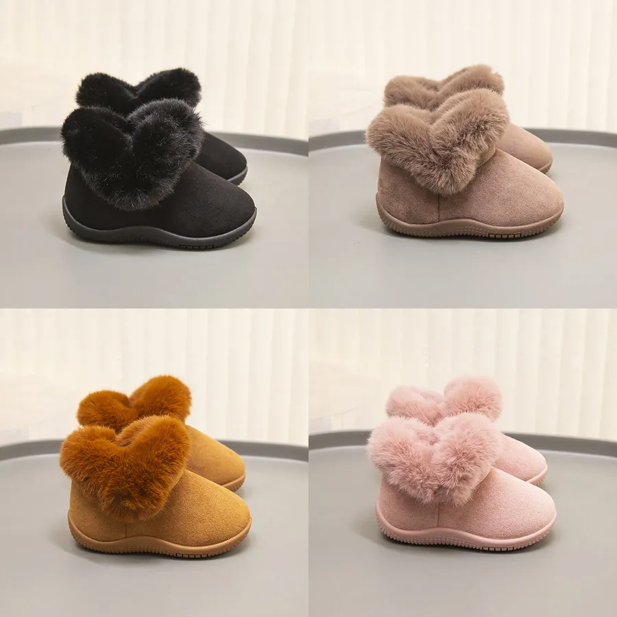Baby Girl Snow Kids Cotton Shoes Littlesprouts Plush Warm First Walkers Non-slip Infant Boots Size 12 - 17_voghion.com