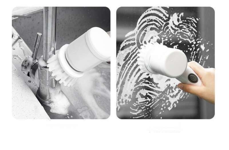 【 4836 People's Collection 】 Handheld Electric Cleaning Multifunctional Non Greasy Dishwashing Pot Brush, Divine Tool_voghion.com