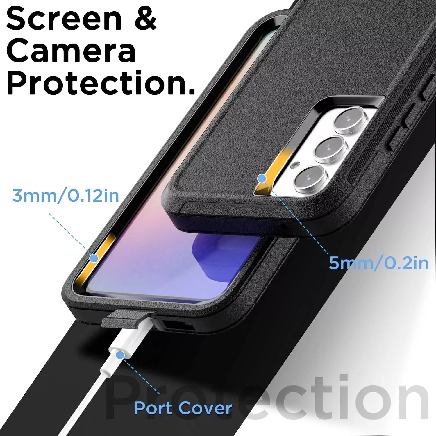 For Samsung Galaxy A16 A15 5G A14 A54 A03s Case Shockproof Cover + Screen Glass_voghion.com