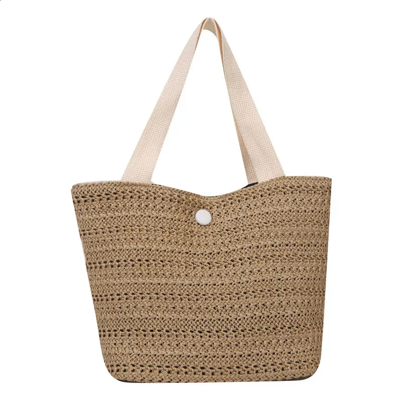 Personalisierte Stroh Tragetasche Für Damen Retro Strandhandtasche_voghion.com