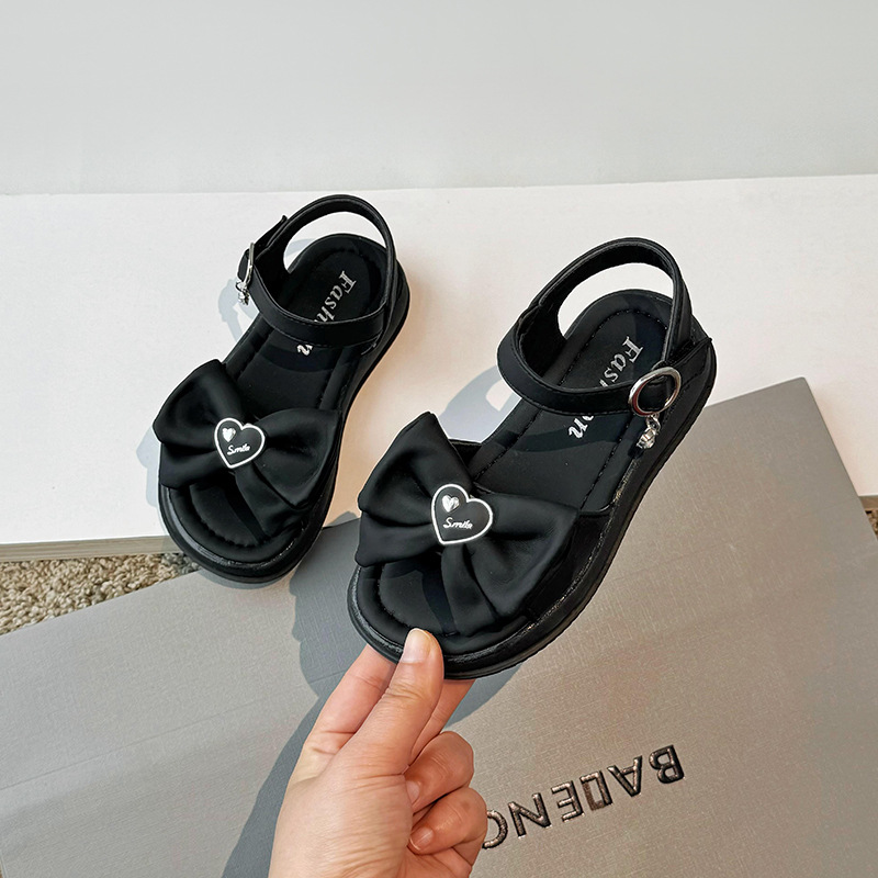 Sandalias con lazo de viento pequeñas y fragantes, versátiles, novedad de verano, zapatos de playa para niña pequeña, 2024_voghion.com