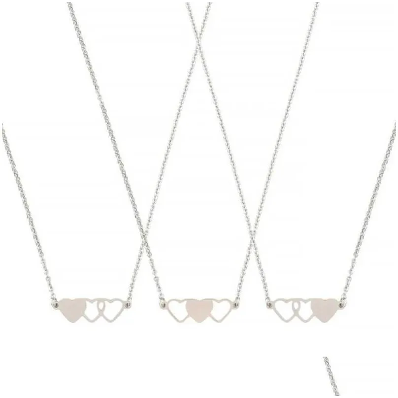Set de collares con colgante de corazón para hermanas y amigas_voghion.com
