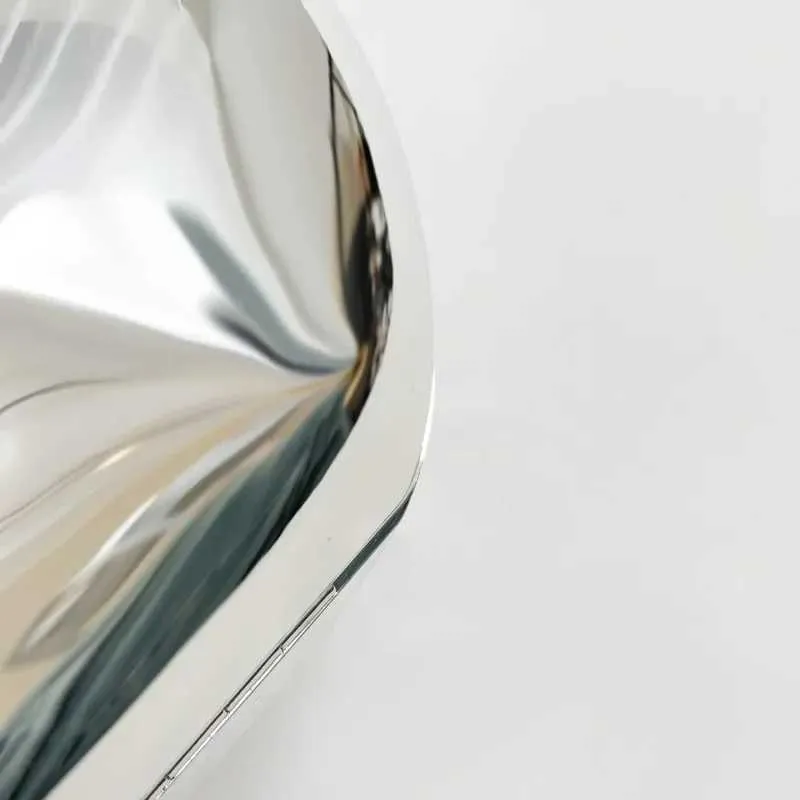 Žene zlatne akrilne polumjesečaste torbe s polumjesecom, okrugle ručke, PVC torbe za zglob, personalizirane torbe_voghion.com