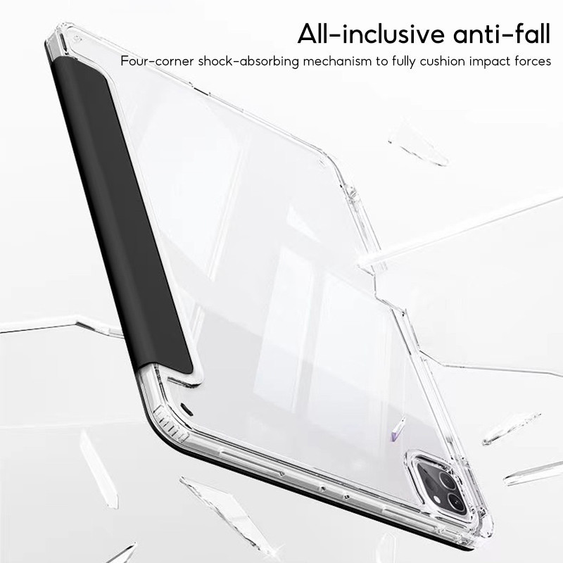 Carcasă transparentă pentru iPad Air 6 M2 5 4 10.9 inch Pro 11 M4 2024 10.9 Gen 9.7 10.2 6.5 Mini 6, husă pentru tabletă cu suport pentru creion_voghion.com