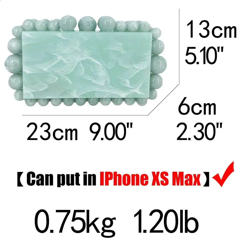 Acryl Box Clutch Perlen Abendtasche Für Damen Umhängetasche_voghion.com
