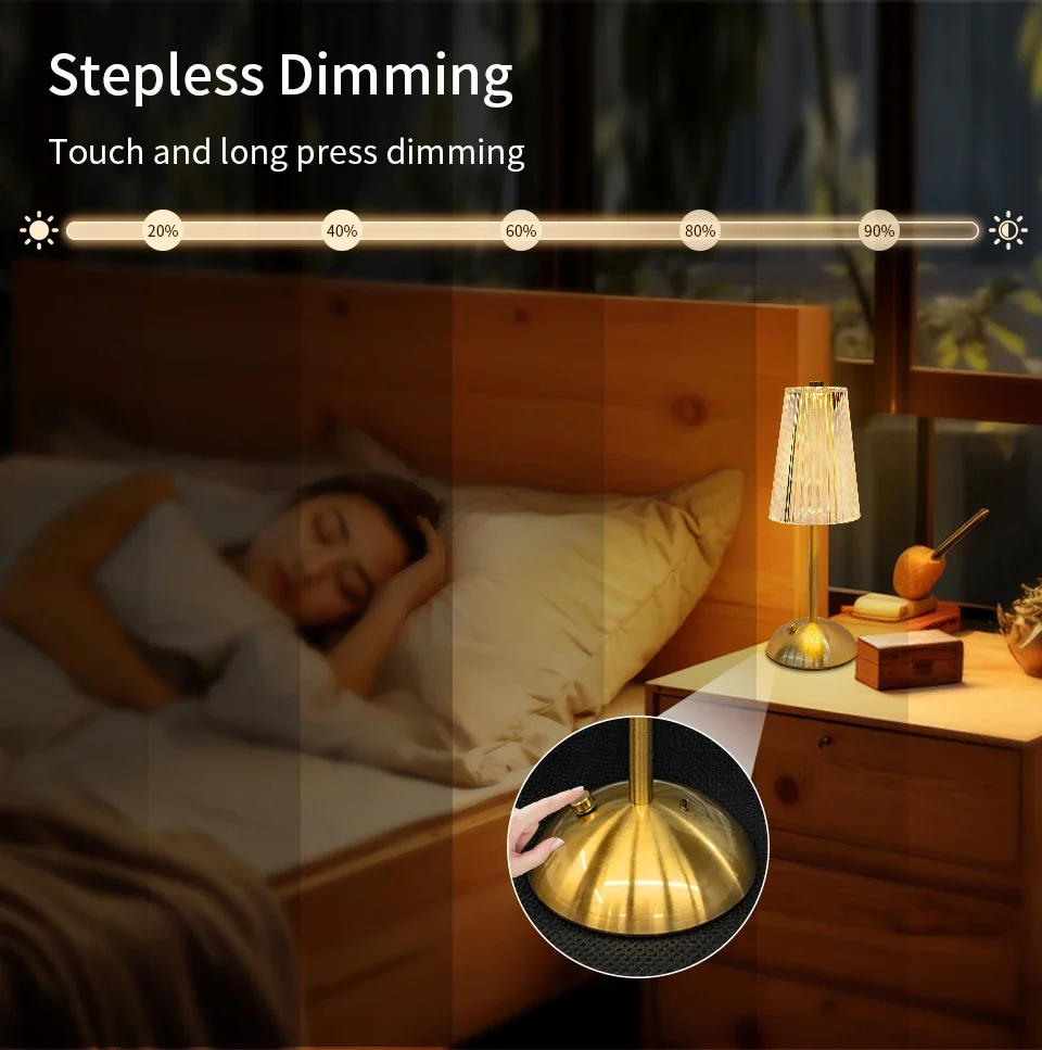 Touch Dimmable Wireless Table Lamp Rechargeable Portable Light_voghion.com