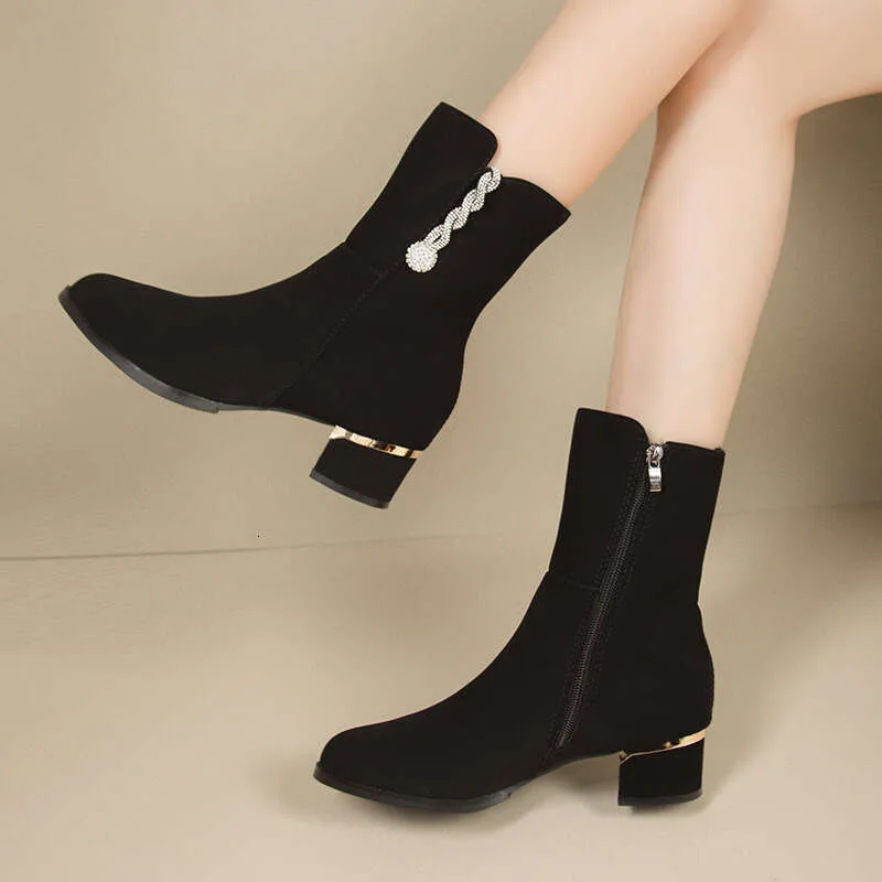 Women's Boots Autumn Winter Fashionable Design Minimalist Style Comfortable Triple Black Free Shipping Size_voghion.com