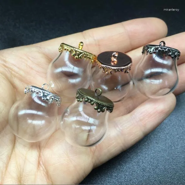Anhänger Halsketten 10sets 20 15mm Miniatur Glas Globe Orbs Blase Metall Krone Basis Tablett Schmuck Halskette Lanugo Fläschchen_voghion.com