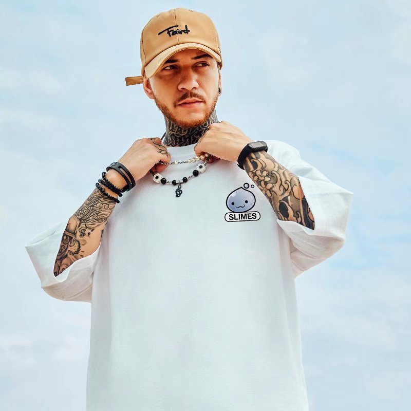 Short sleeved men's oversize trendy summer new loose couple outfit, dark and chubby oversized ins t-shirt_voghion.com