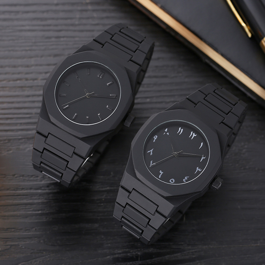 Men's Arabic Numerals Quartz Watch - Lightweight Plastic Strap, Diamond-Shaped Dial, Water-Resistant, Fashion Casual Wristwatch For Men & Women​