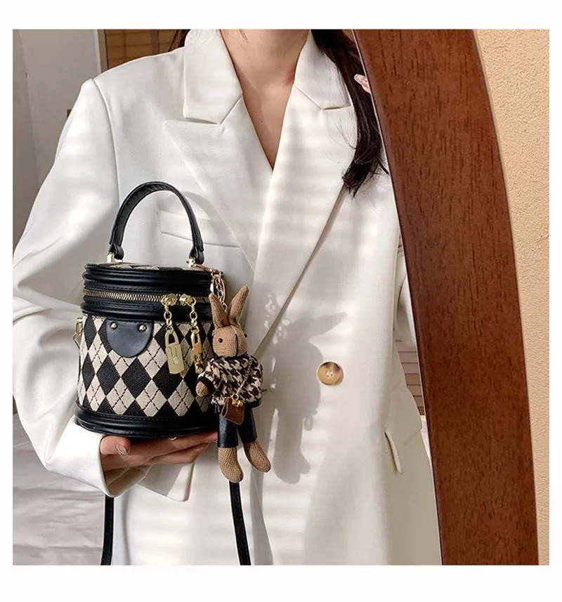 Borsa firmata, spedizione gratuita, borsa a secchiello alla moda Dia Grid, borsa a mano, borsa a tracolla per donna._voghion.com