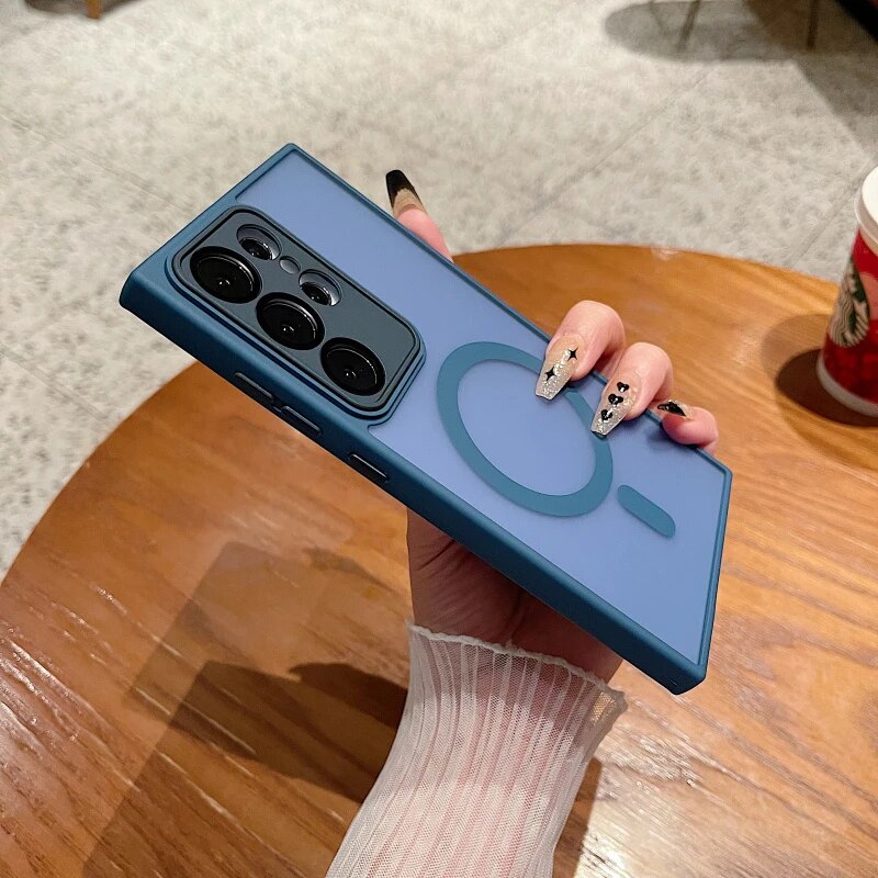 Magnetic Matte Translucent Shockproof Case For Samsung Galaxy_voghion.com