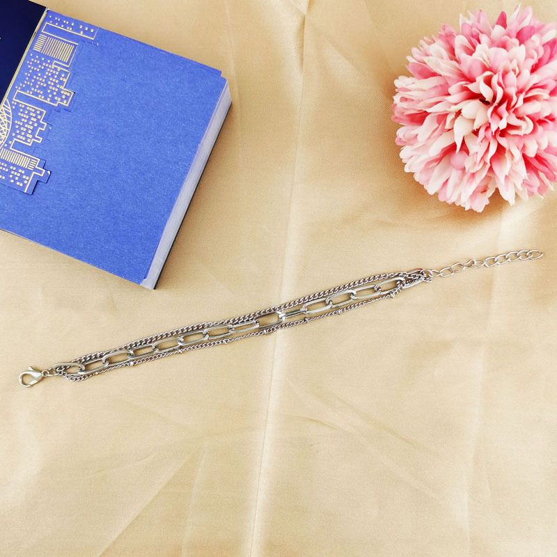 Bracelet multicouches en or simple et léger pour femme, bijou de personnalité_voghion.com